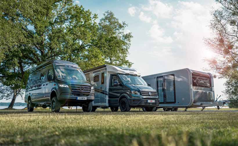 Vloot campers, campervans en caravans met E&P levelsystemen
